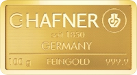 100 g C.HAFNER Feingoldbarren geprägt