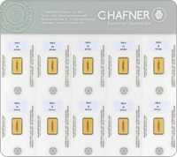 10 x 1 g ceha SmartPack Feingoldbarren – Certicard Rückseite